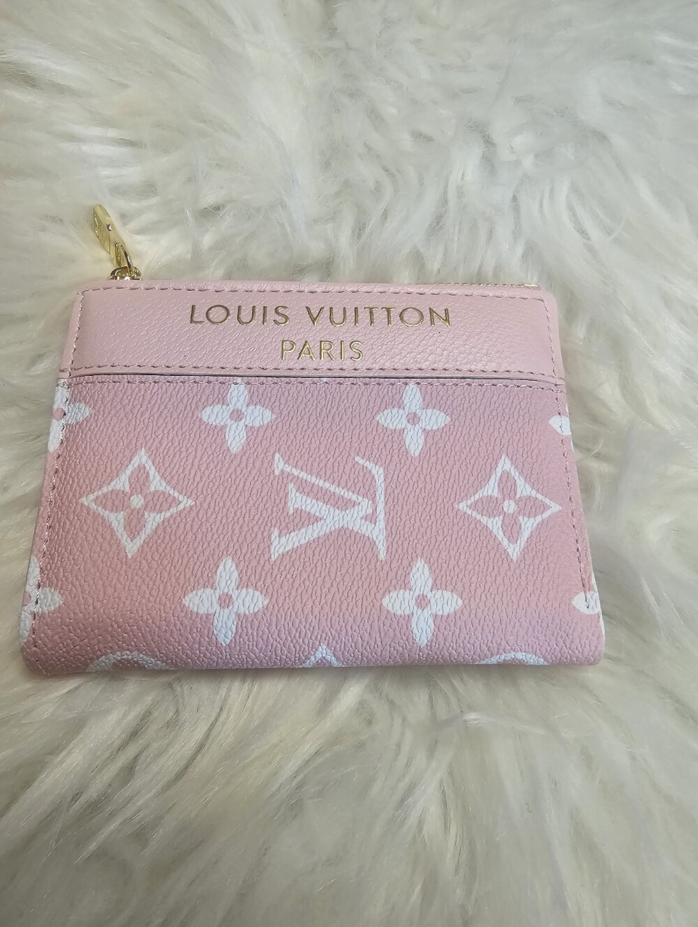Pink and White Slim Wallet With Coin Pouch - Picture 6 of 7